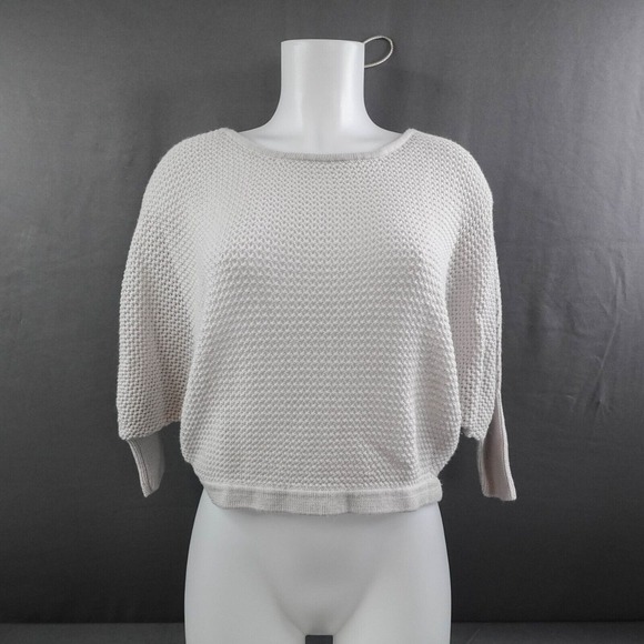 BCBGMaxAzria Womens Sweater Small Gray Sheer Open Minimal Capsule Oversize Day - Picture 1 of 12